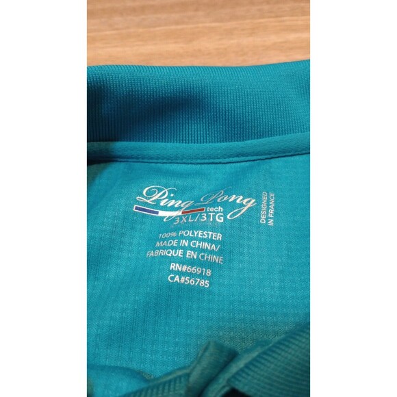 Ping Pong Tech Polo Shirt Mens Sz 3XL Blue Table Tennis Pullover Golf Pro Adult* - Picture 6 of 16